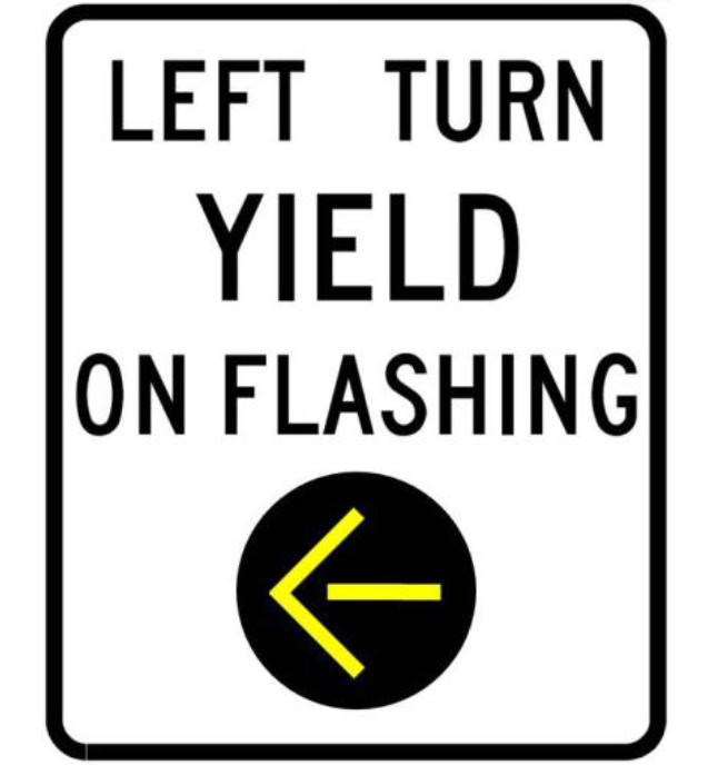 Yield on flashing yellow sign